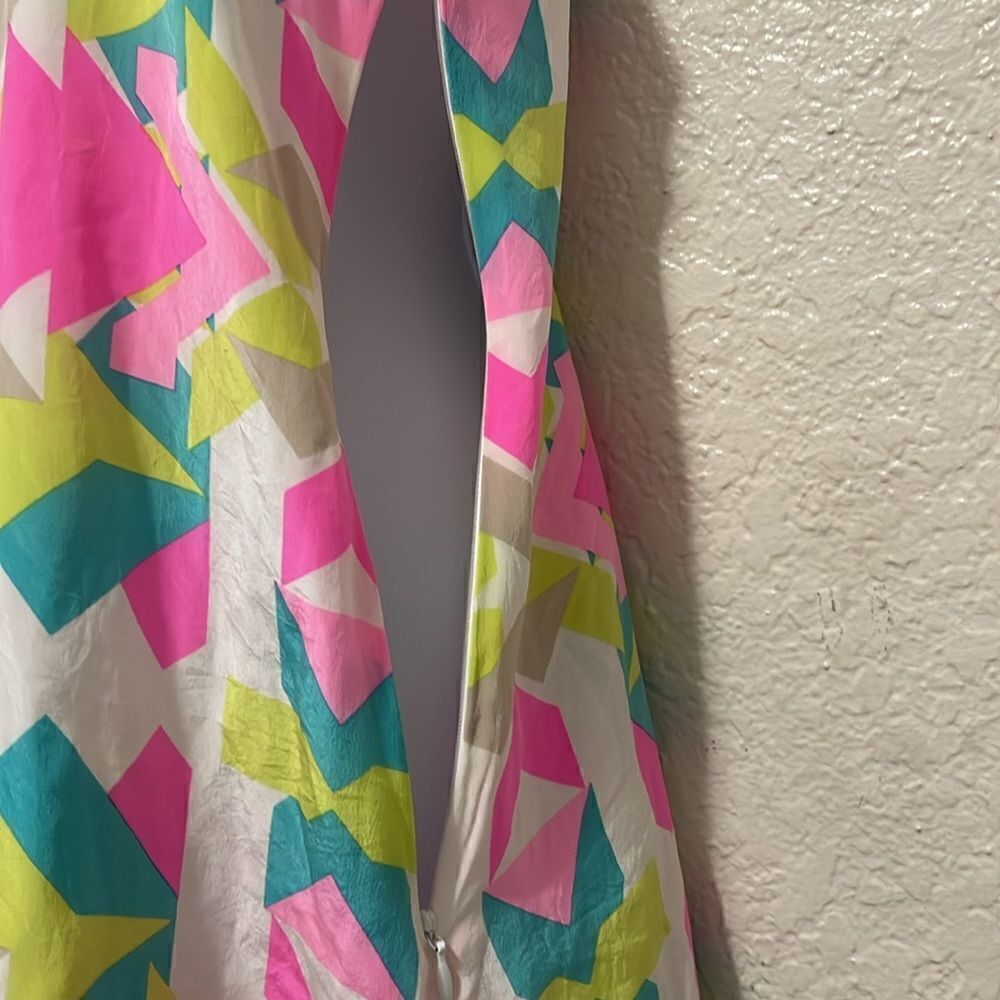Britt Ryan Parade Silk Shift Dress Size XS Bright Abstract - Picture 7 of 9